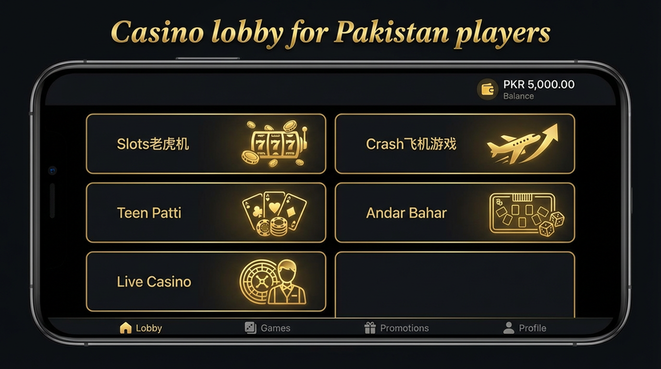 Lobby view of 3luckyblue for Pakistan users - 4